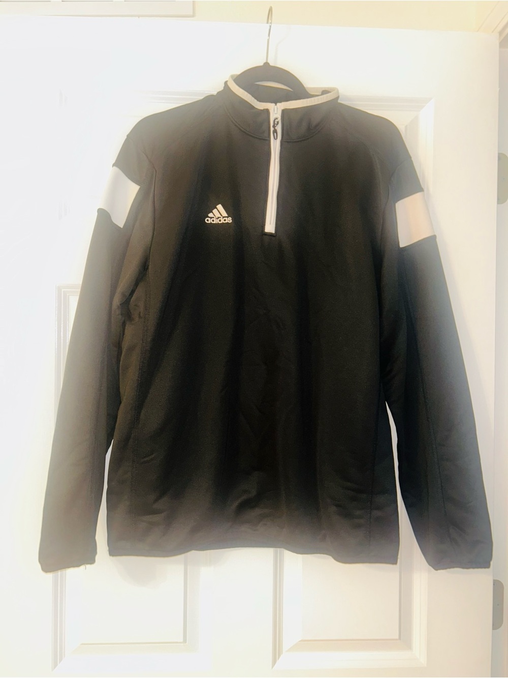 NWOT Adidas 1/4 Half Zip Black Long Sleeve Pullover Medium Men’s Shirt Top